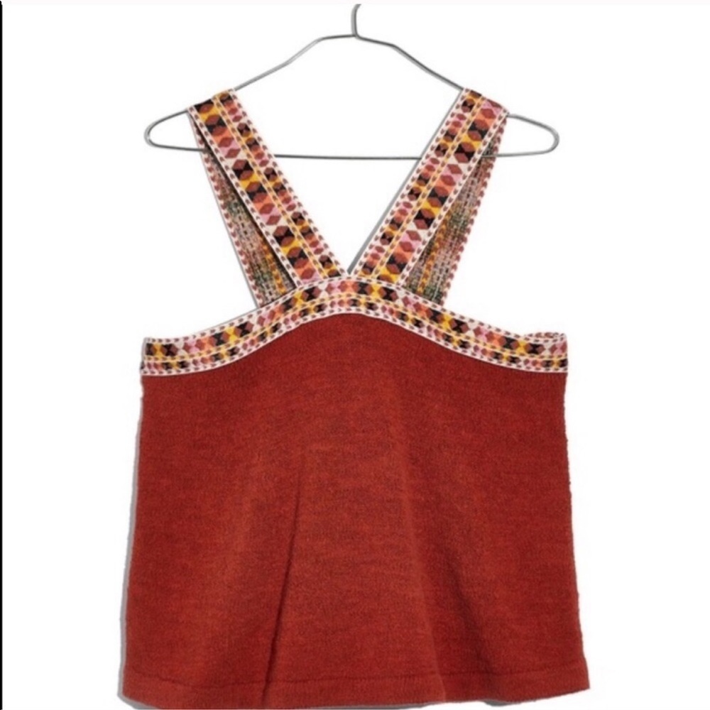 NWT Madewell Embroidered Swing Sweater Tank Small